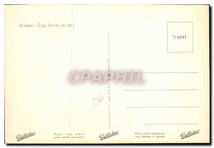 CPM St Jean Cap Ferrat AM  — Verso