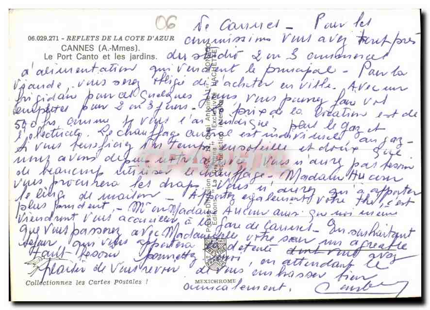 CPM Cannes A Mmes Le Port Canto et les Jardins  — Rückseite