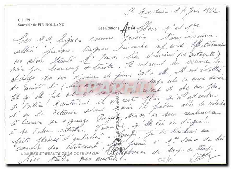 CPM Souvenir de Pin Rolland  — Verso