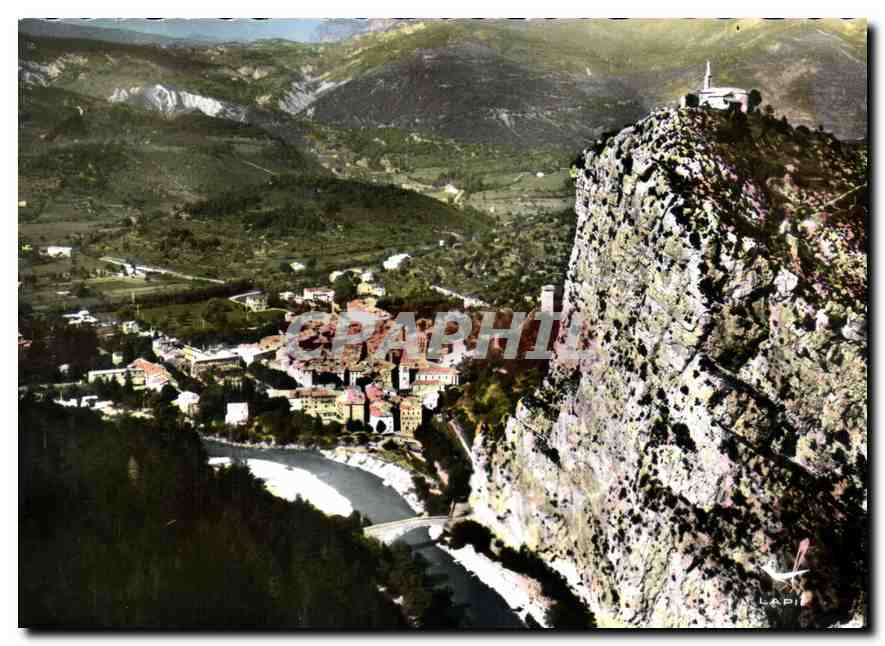 CPM Castellane Basses Alpes Vue generale et Notre Dame du Roc 