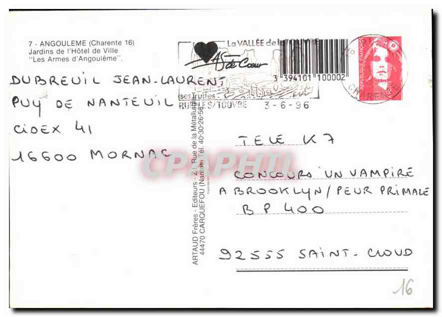 Angoulême — Jardins de l'hôtel de ville — ARTAUD Frères — Reverso