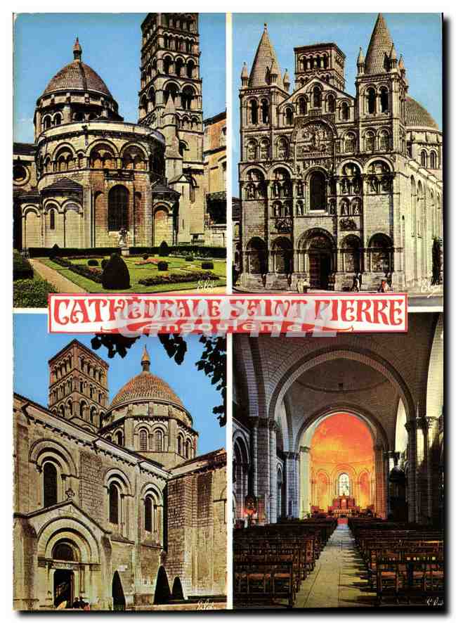 CPM Angouleme La Cathedrale St Pierre XII siecle Interieur et Exterieur 