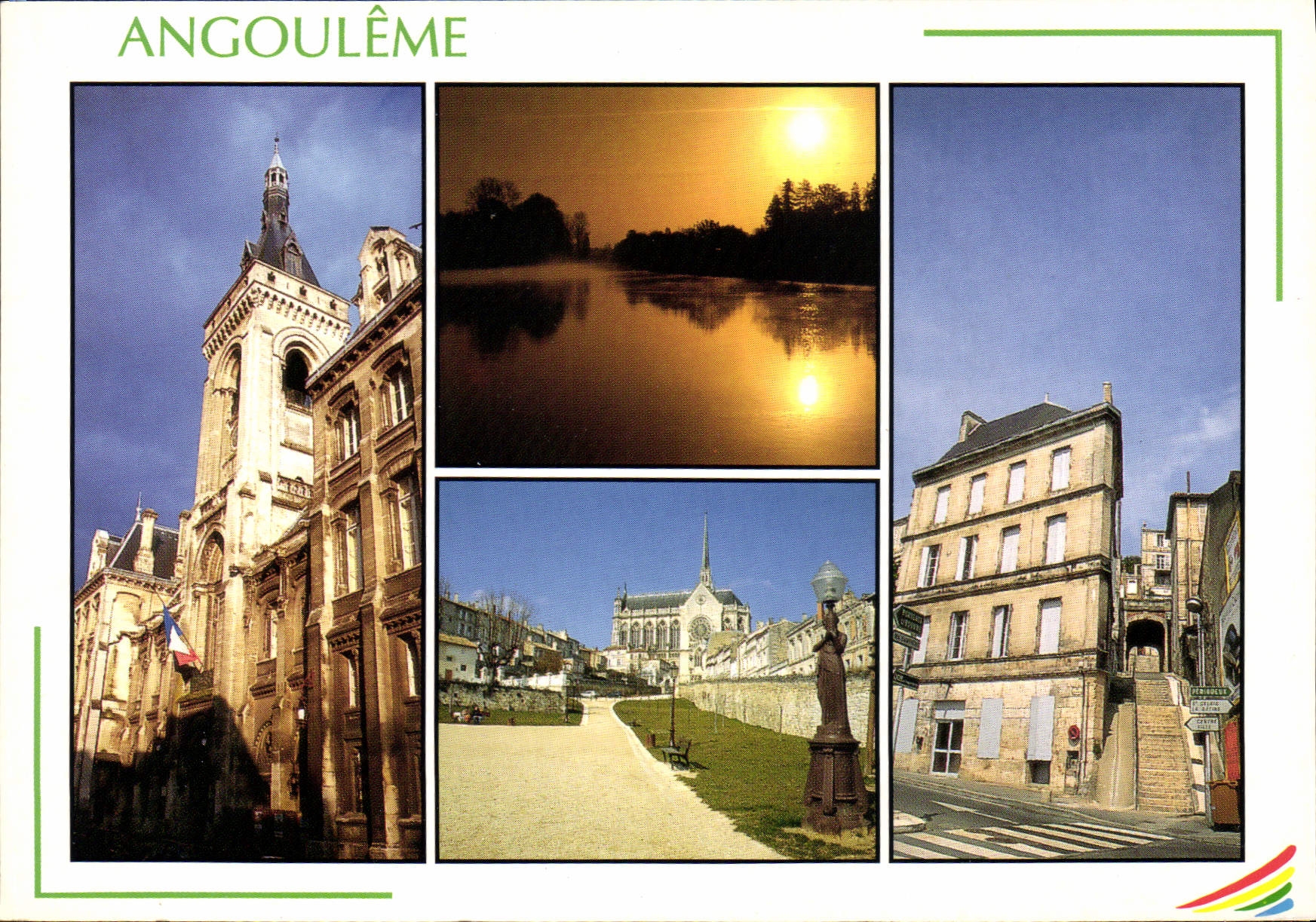 CPM Angouleme L'Hotel de Ville Coucher du Soleil sur la Charente Chapelle des Bezines 
