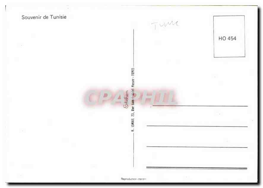CPM Souvenir de Tunisie  — Rückseite