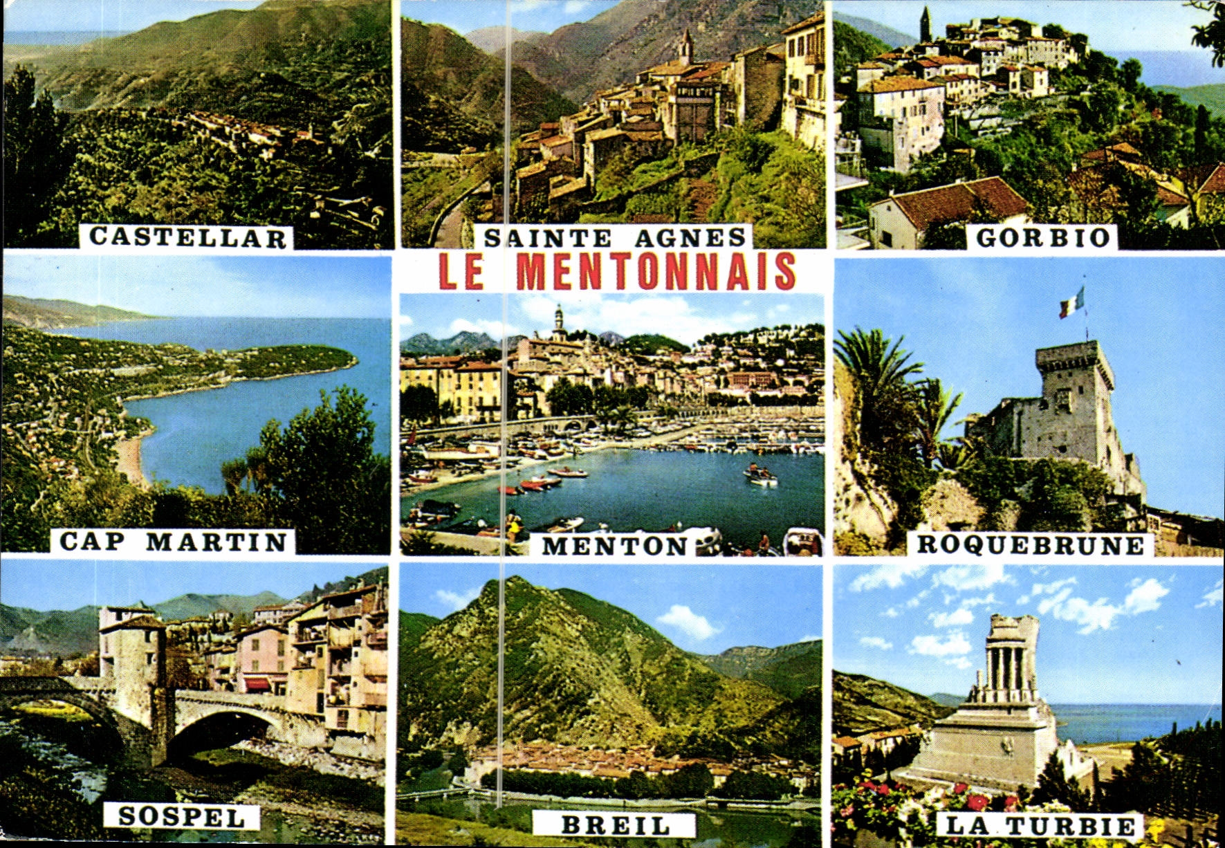 Le Mentonnais — vue panoramique de Castellar, Sainte Agnes, Gorbio, Cap Martin, Menton, Roquebrune, Sospel, Breil, La Turbie — Éditions MAR, Nice