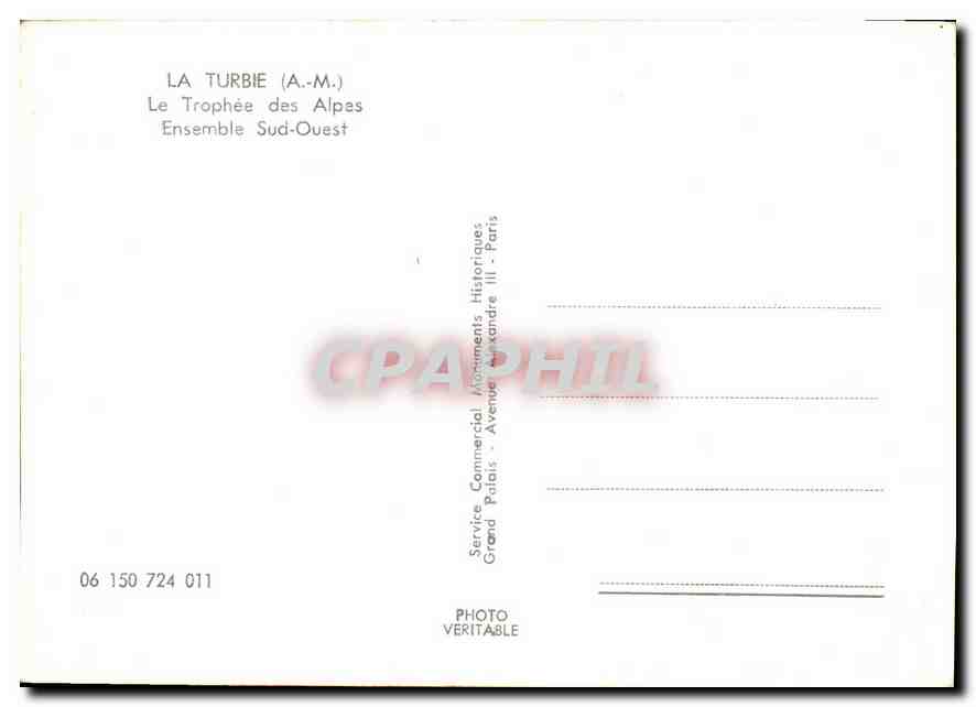 CPM La Turbie Le Trophee des Alpes Ensemble Sud Ouest  — Verso