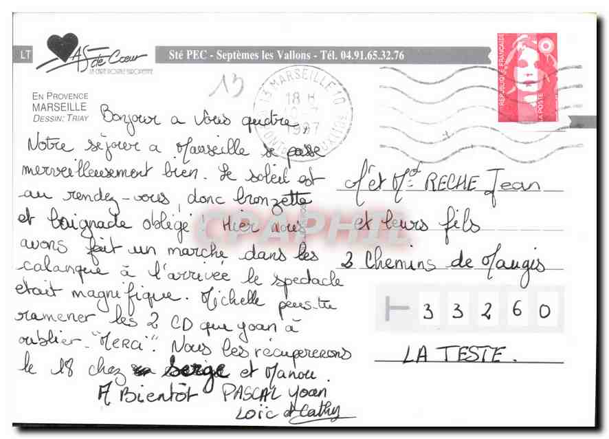 CPM Detente a Marseille  — Verso