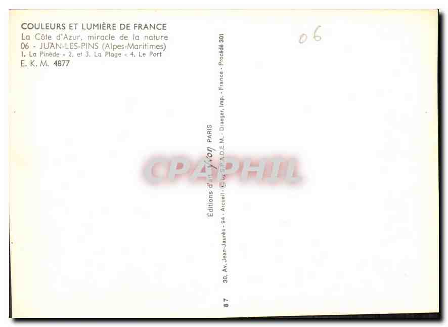 Juan-les-Pins — vue panoramique — Éditions Arcueil — Rückseite