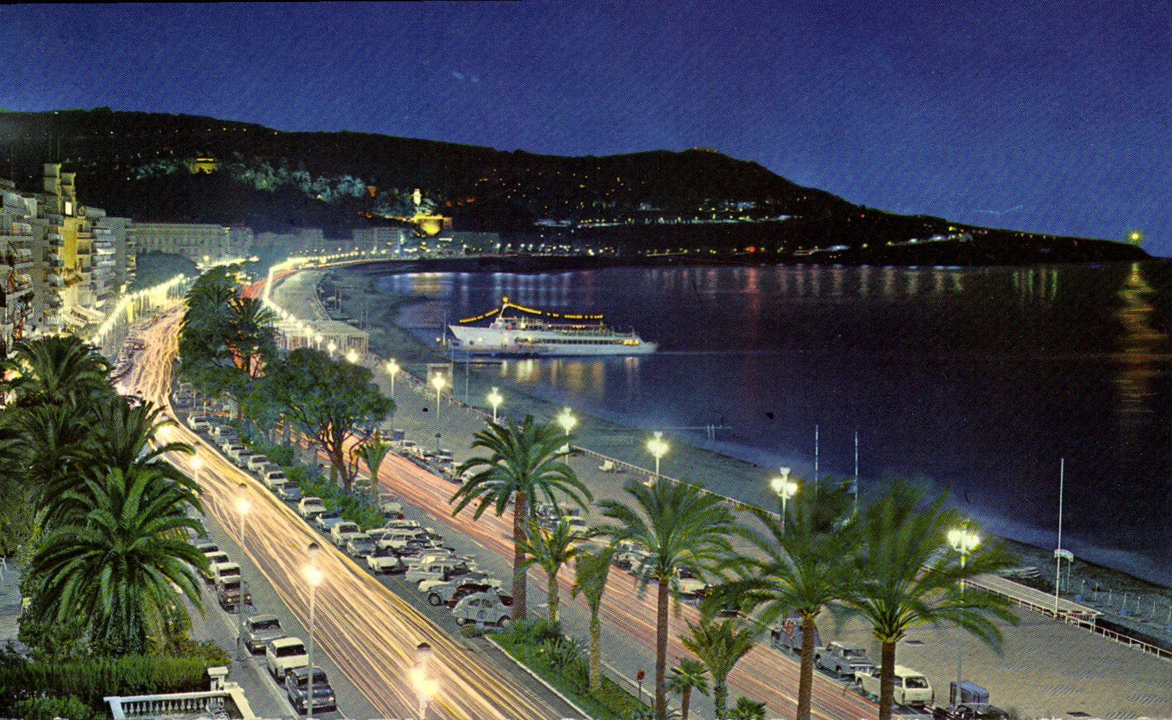 CPM Nice Cote d'Azur La Promenade des Anglais la nuit 
