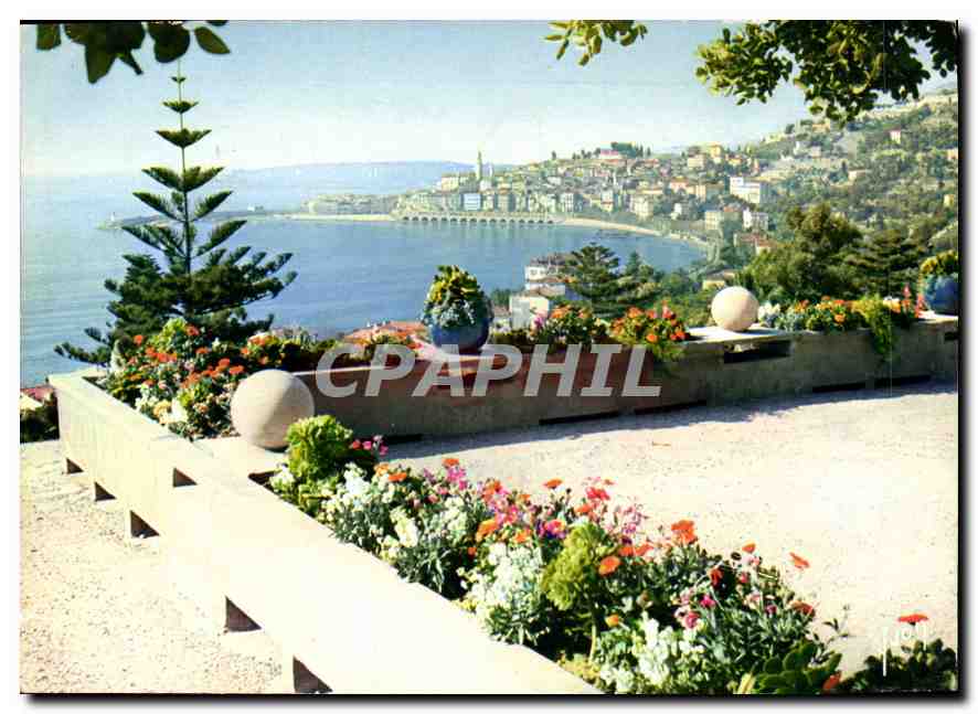 CPM La Cote d'Azur miracle de la nature Menton Alpes Maritimes Le Port et la vieille ville des du Bo
