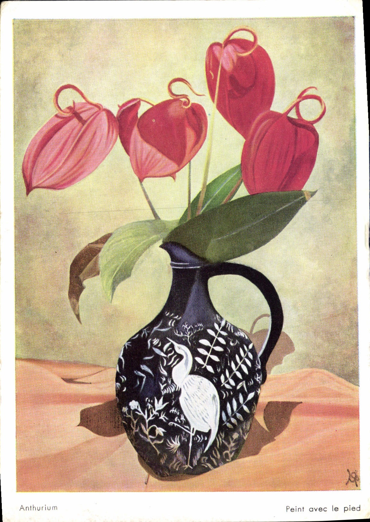 Anthurium — Peint avec le pied — Éditions Brune Schmitte-Hobbing, Strasbourg, No 1 204