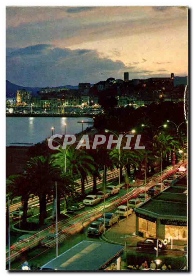 CPM La Cote d'Azur miracle de la nature Cannes Alpes Maritimes Soir d'ete sur la Croisette et l'Este