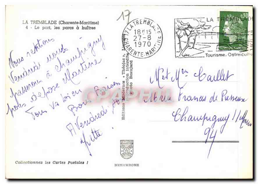 CPM La Tremblade Charente Maritime Le Port les parcs a huitres  — Back