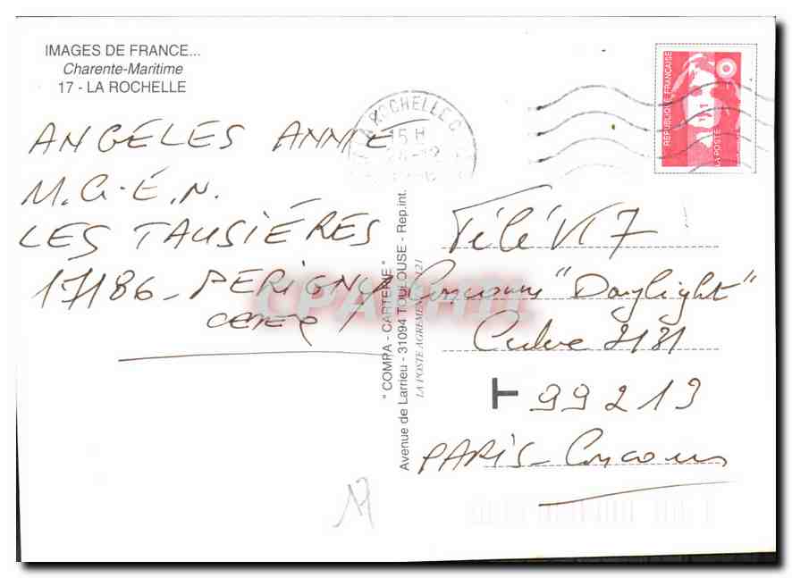 CPM Charente Maritime La Rochelle  — Rückseite