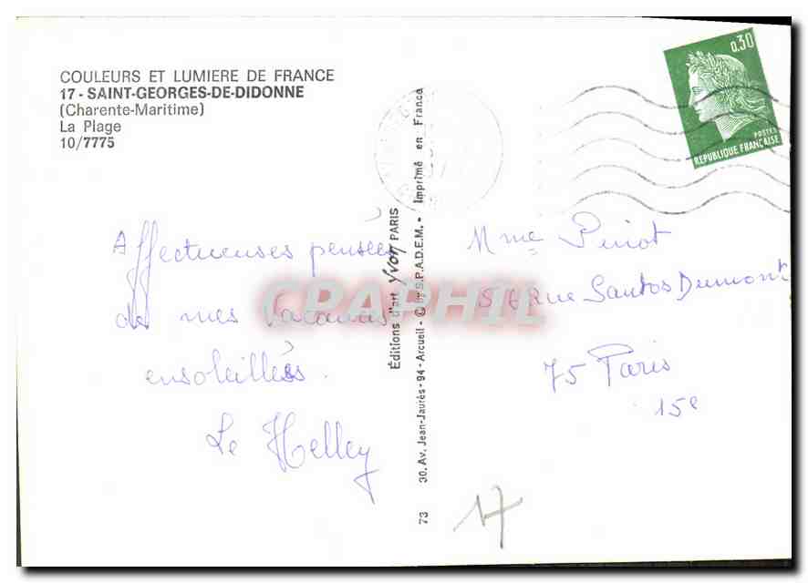 Saint-Georges-de-Didonne — plage animée — Éditions Yvon — Rückseite