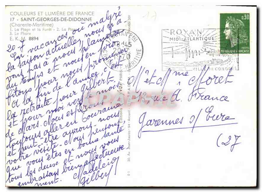 CPM Saint Georges de Didonne Charente Maritime  — Rückseite