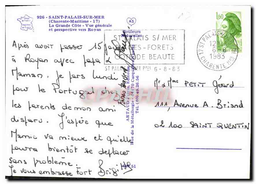 CPM Saint Palais sur Mer Charente Maritime La Grande Cote Vue generale et persepective vers Royan  — Rückseite