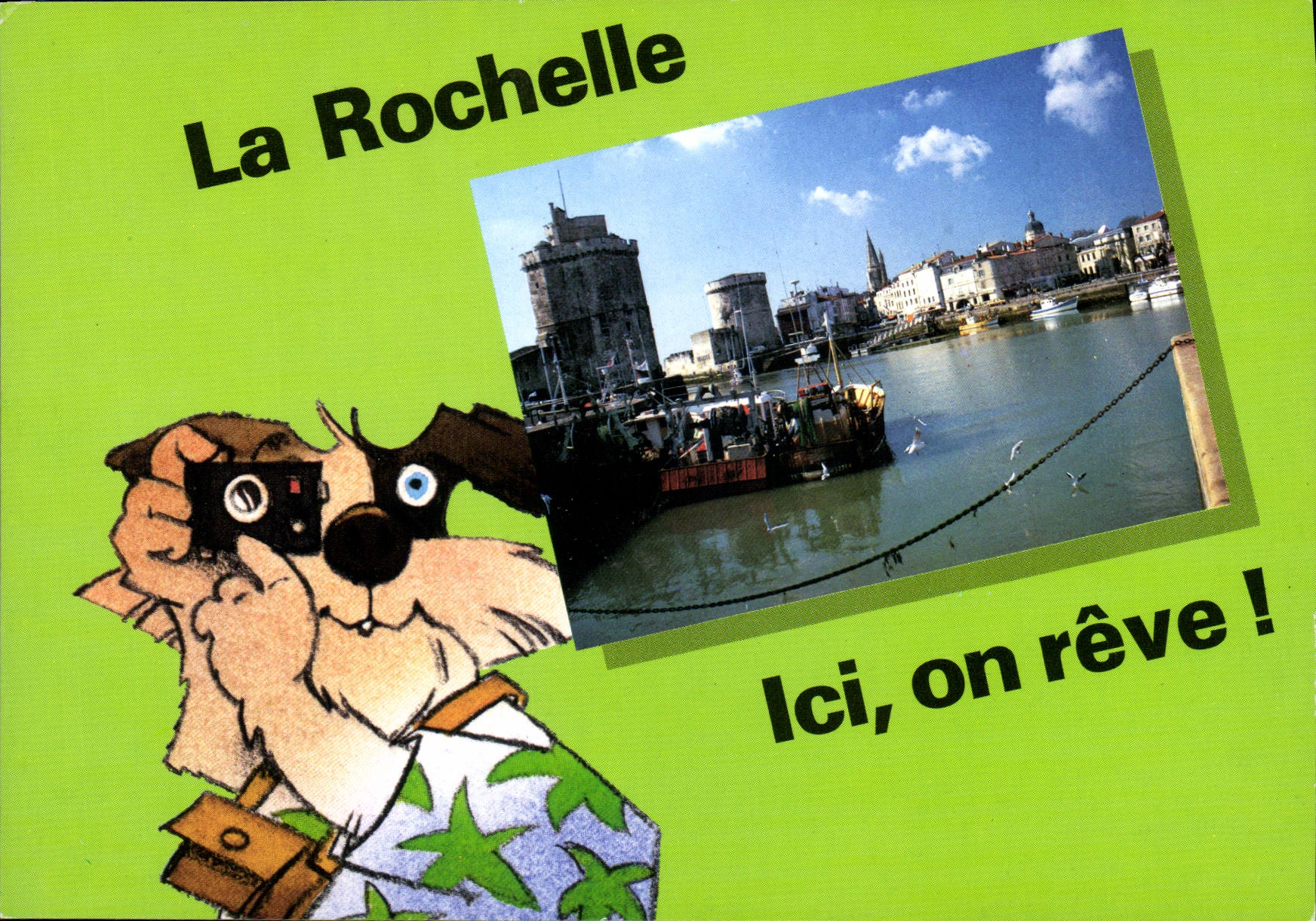 CPM La Rochelle Ici on reve Chien