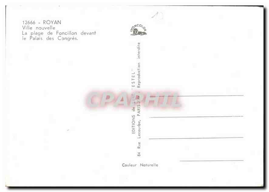 CPM Royan Ville novelle La Plage de Foncillon devant le Palais des COngres  — Back