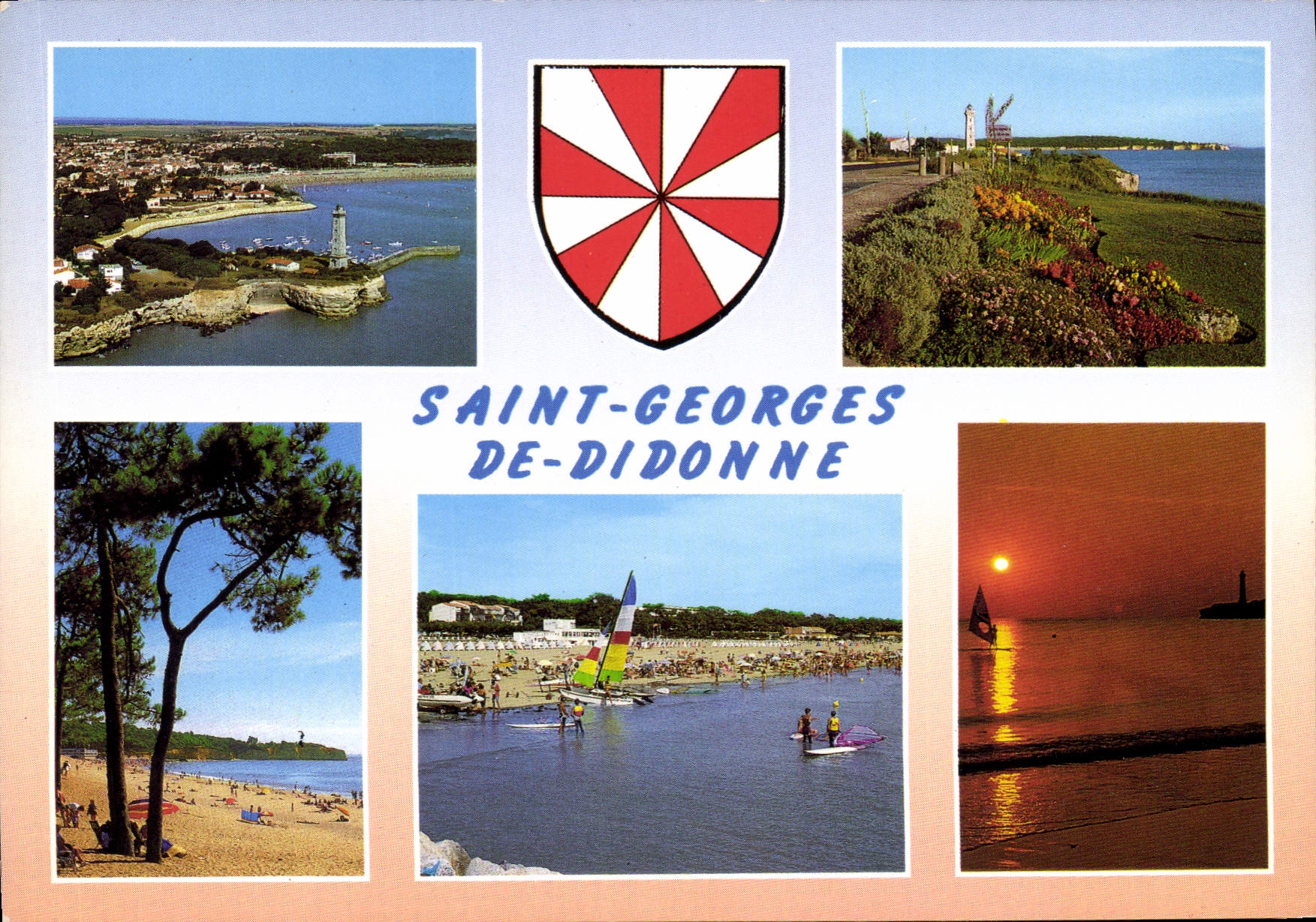 Saint-Georges-de-Didonne — vue panoramique, plage, voile, coucher de soleil — éditeur RITAUD Frères