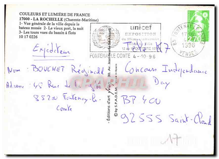 CPM Couleurs et Lumire de France La Rochelle Charente Maritime  — Rückseite