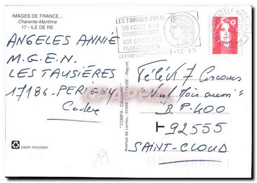 CPM Charente Maritime Ile de Re  — Rückseite
