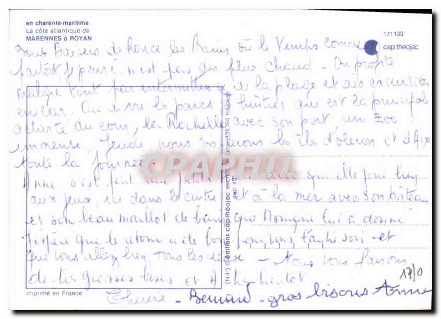 CPM La Cote atlantique de Marennes a Royan  — Back