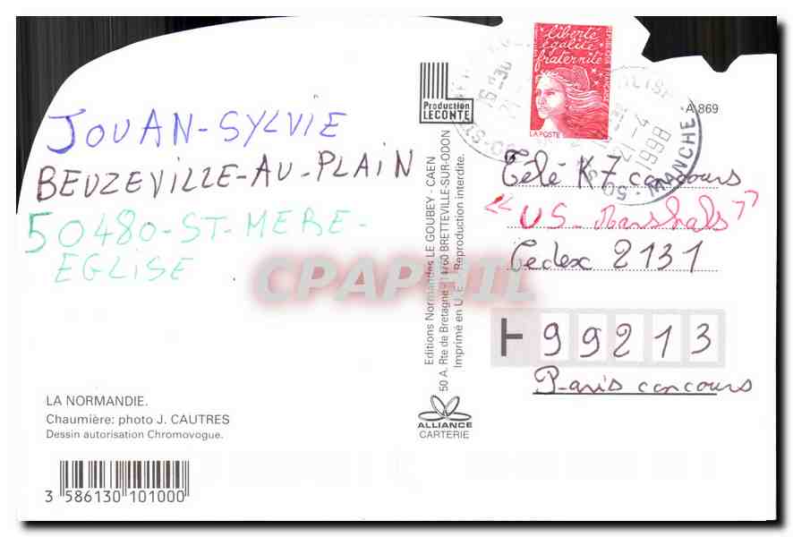 CPM La Normandie  — Verso