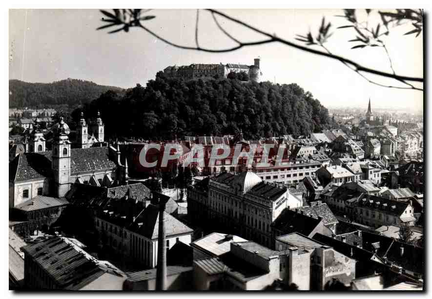 Luftbild von Ljubljana — Schloss auf dem Hügel — Verlag FK