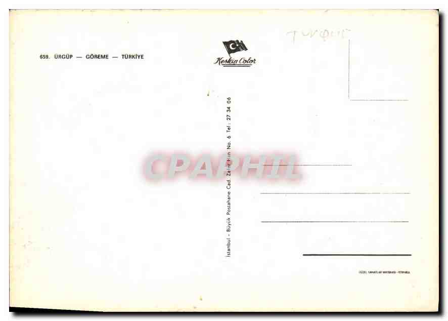 CPM Urgop Goreme Turkiye  — Verso