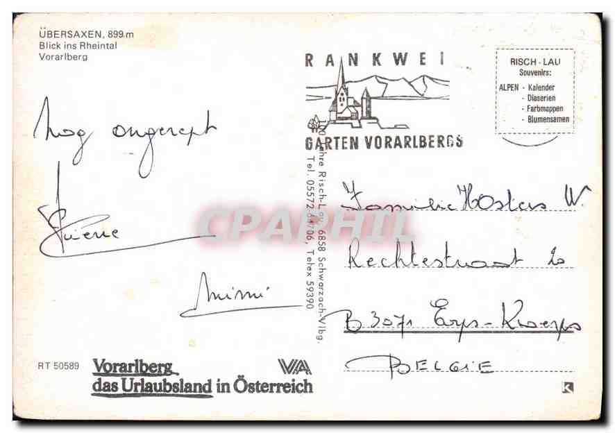 CPM Ubersaxen Blick ins Rheintal Vorarlberg  — Rückseite