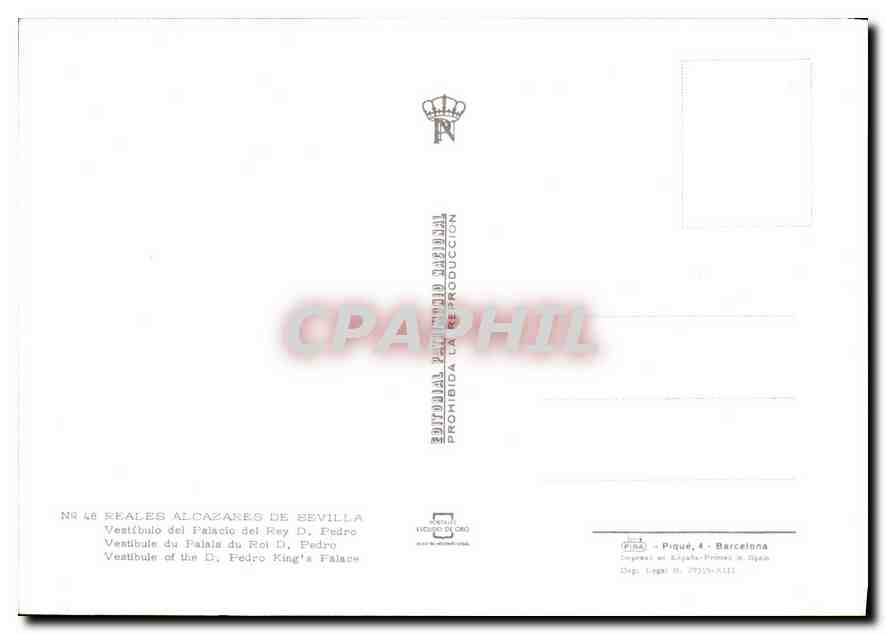 CPM Reales Alcazares de Sevilla  — Rückseite