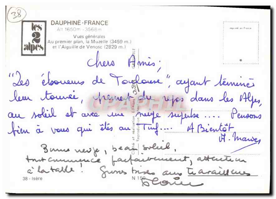 Les 2 Alpes — Vues générales — Éditeur Les 2 Alpes, N° 38 — Reverso