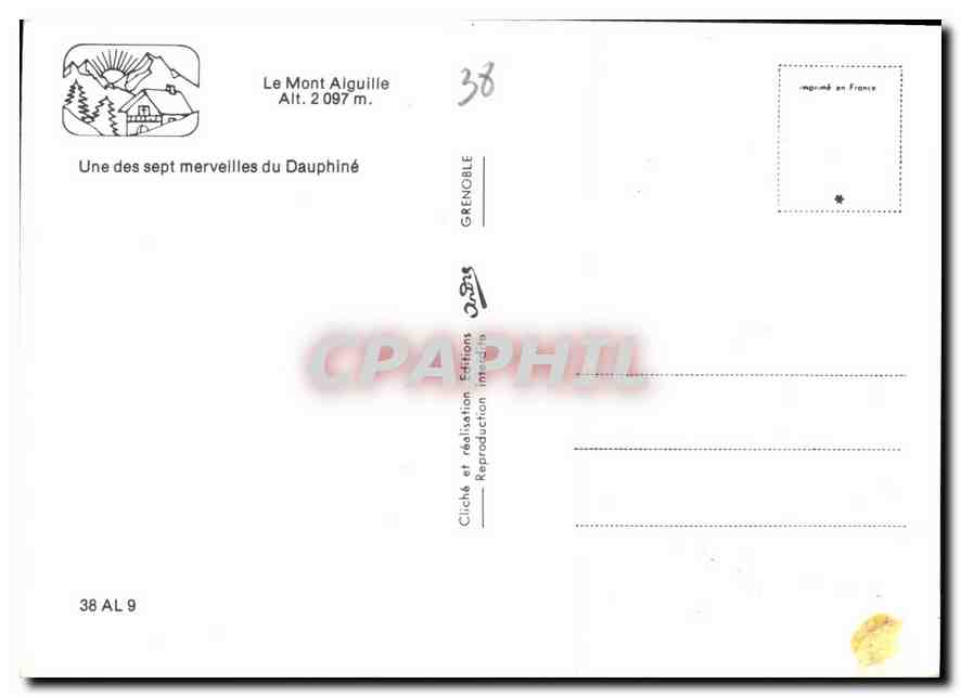 Le Mont Alguille — Alt. 2 097 m. — Grenoble, série 38 AL 9 — Reverso