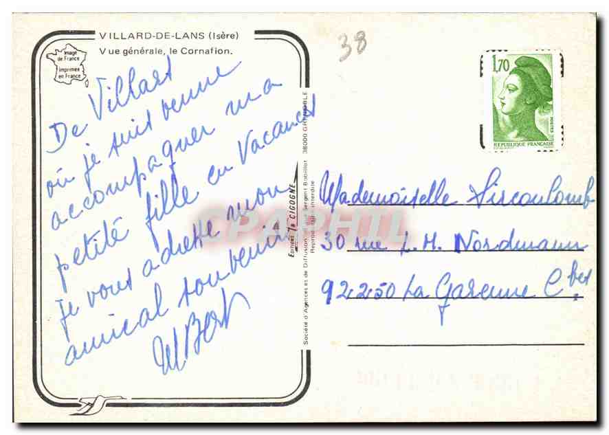 CPM Villard de Lans Isere Vue generale le Carnation  — Rückseite