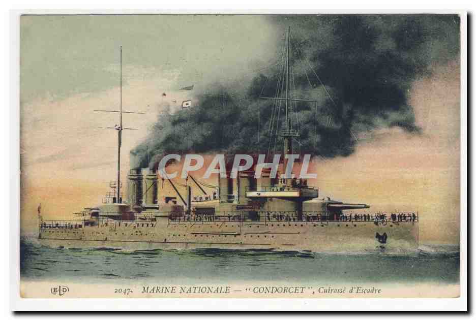 Marine Nationale CONDORCET Cuirasse d'Escadre CPA