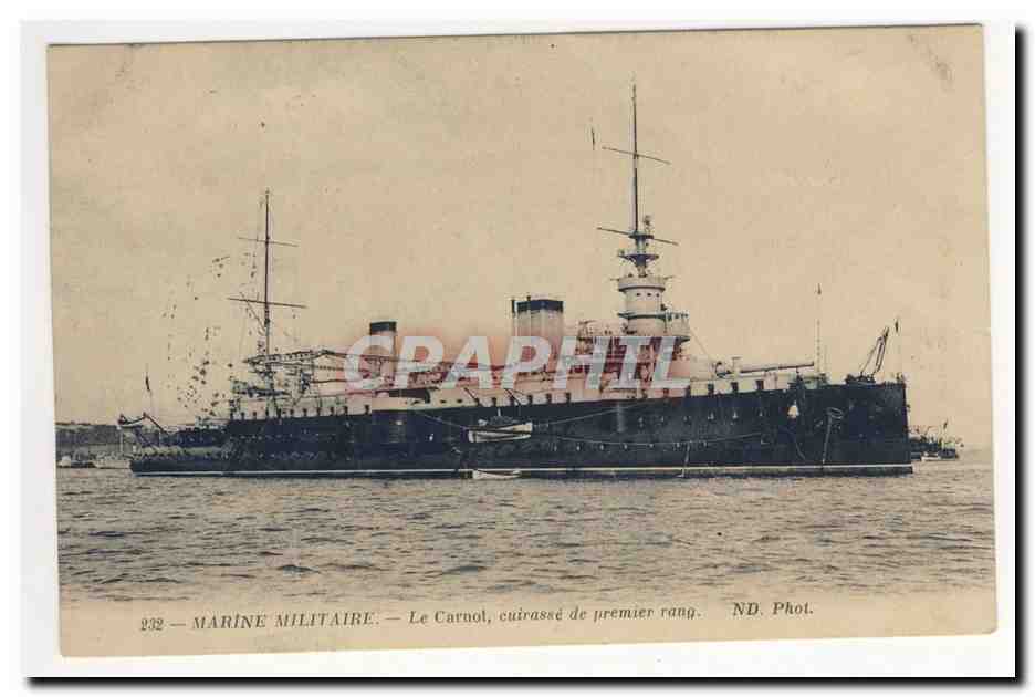 Marine Militaire le CArNOT Cuirasse de 1er rang CPA
