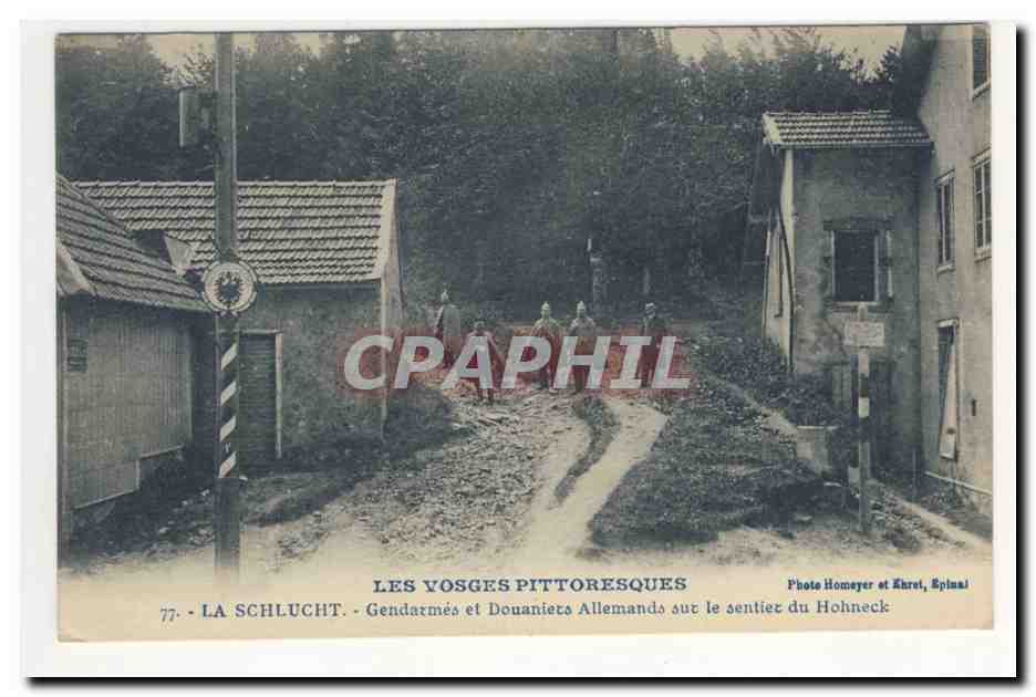 La Schlucht — Gendarmes et Douaniers Allemands sur le sentier du Hohneck — Photo Homeyer et Khrot, Epinal
