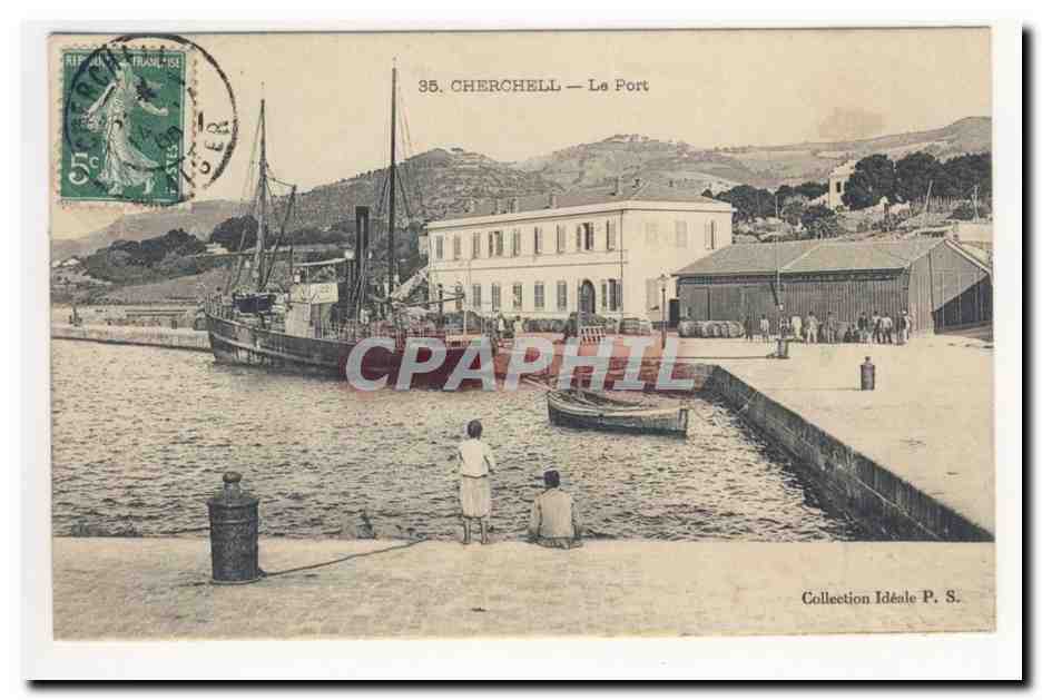 CHERCHELL le Port Bateau Animation CPA
