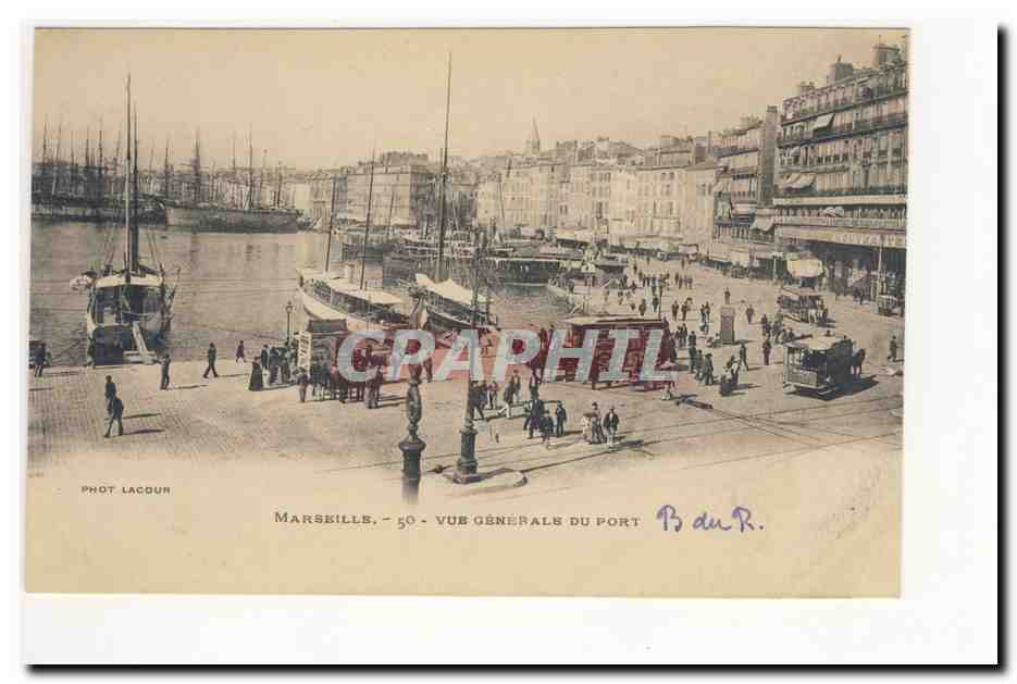 MArSEILLE vue generale du port Bateaux Animation CPA