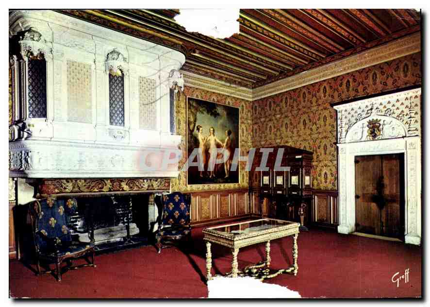 CPM Les Chateaux de la Loire Chenonceau Indre et Loire Chambre de Francois Ier tableau des Trois Gra