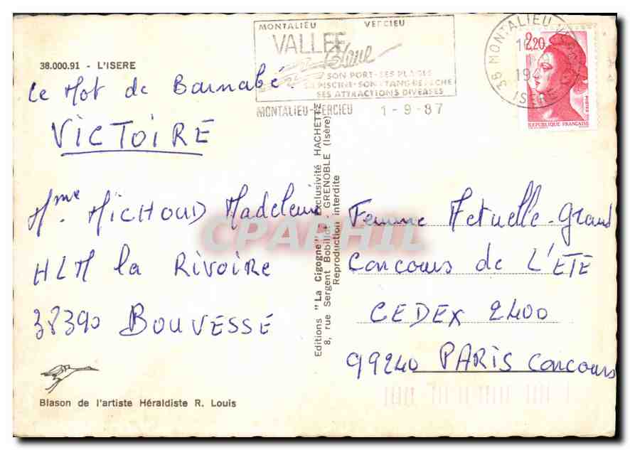 CPM L'Isere  — Rückseite