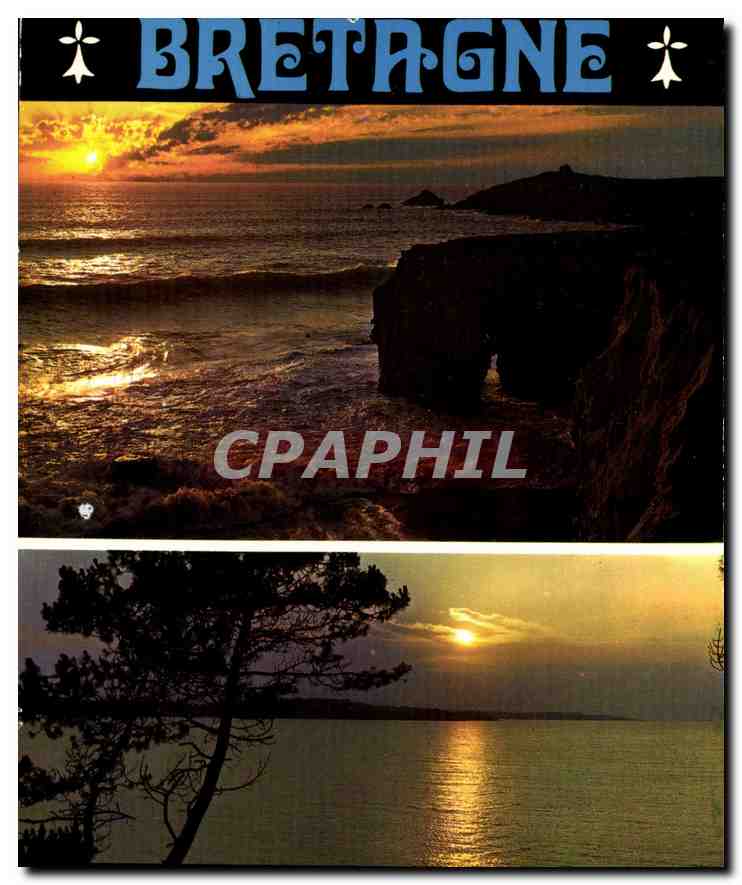 CPM Couleurs de Bretagne Sunset on the coast 