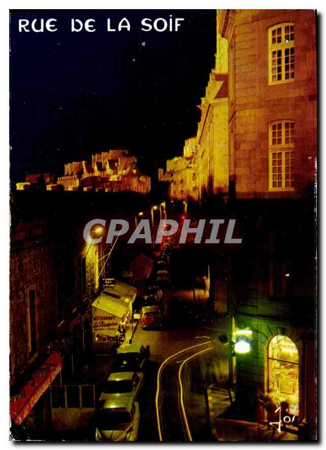 CPM La Bretagne en Couleurs Saint Malo I et V Rue Jacques Cartier c'est dans cette rue que les corsa