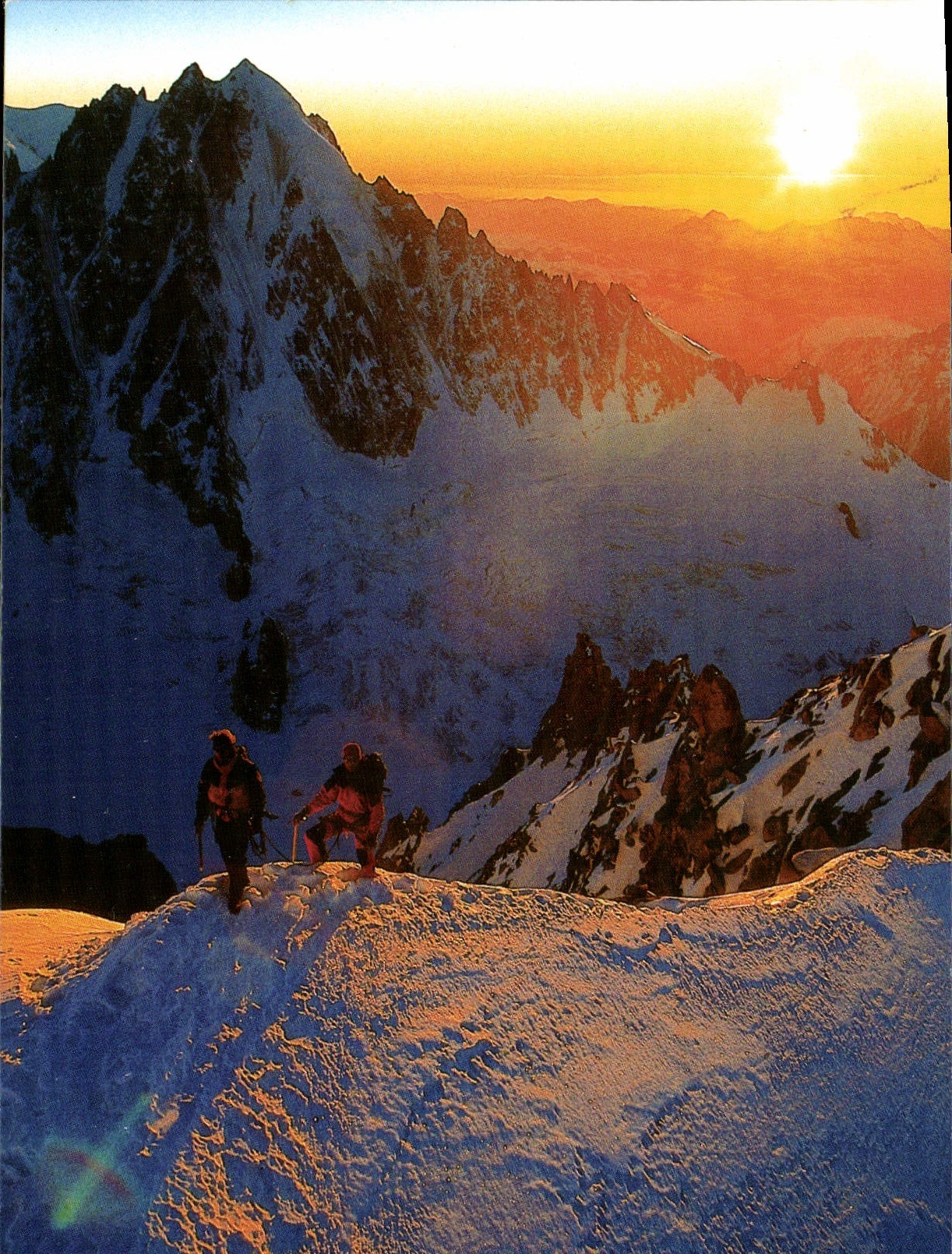 CPM Arete nord de l'Aiguille d'Argentiere au Fond l'Aiguille Verte 