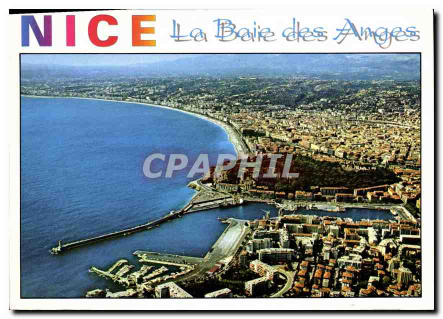 CPM Cote d'Azur Nice Alpes Maritimes la Baie des Anges vue du ciel 