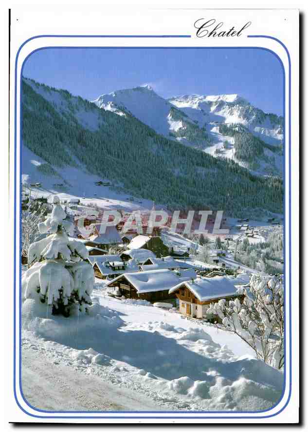 CPM Portes du Soleil Chatel Hte Savoie Echappee sur le Coeur du Village et la tete du Linga 
