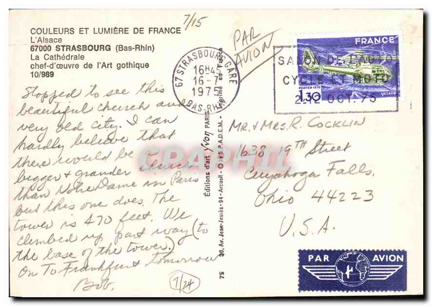 CPM L'Alsace Strasbourg Bas Rhin la Cathedrale Chef d'Oeuvre de l'Art gothique  — Verso