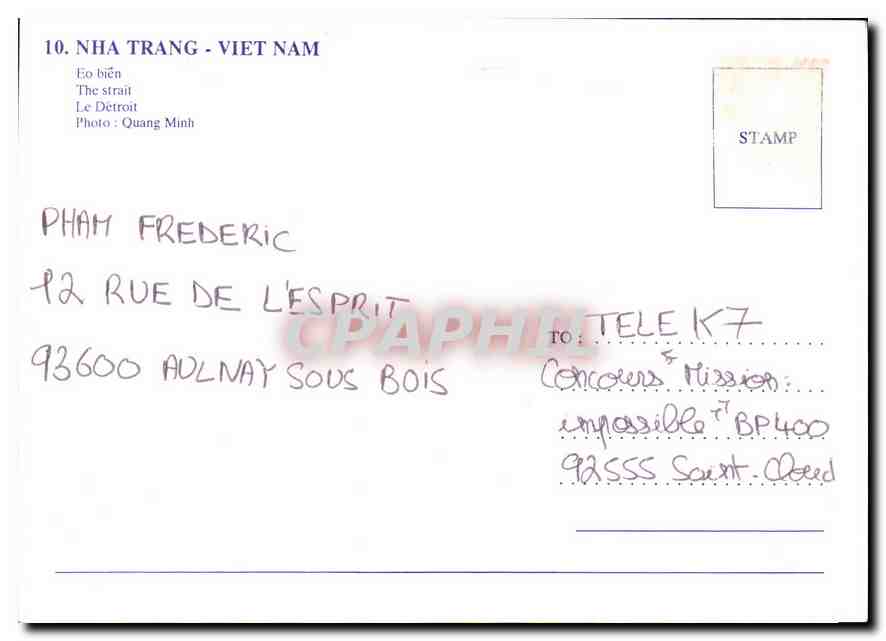 CPM Nha Trang Viet Nam le Detroit  — Verso