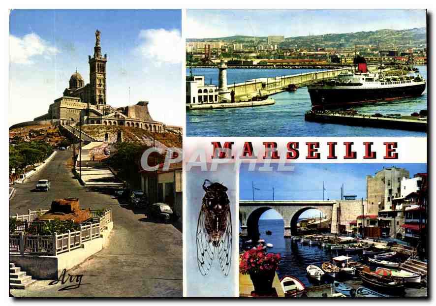 CPM Marseille Notre Dame de la Garde depart d'un courrier Vallon des Auffes 